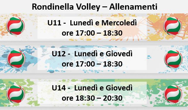 Allenamenti Volley U11 U12 e U14